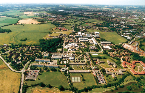 Aerial view of the University of Warwick and surroundings