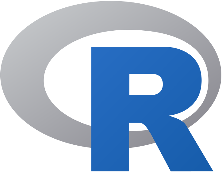 R logo. Large letter R inside an oval.